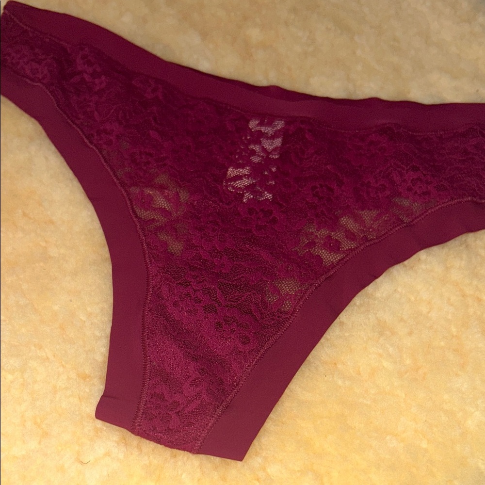 Victoria's Secret Burgundy Lace Panties